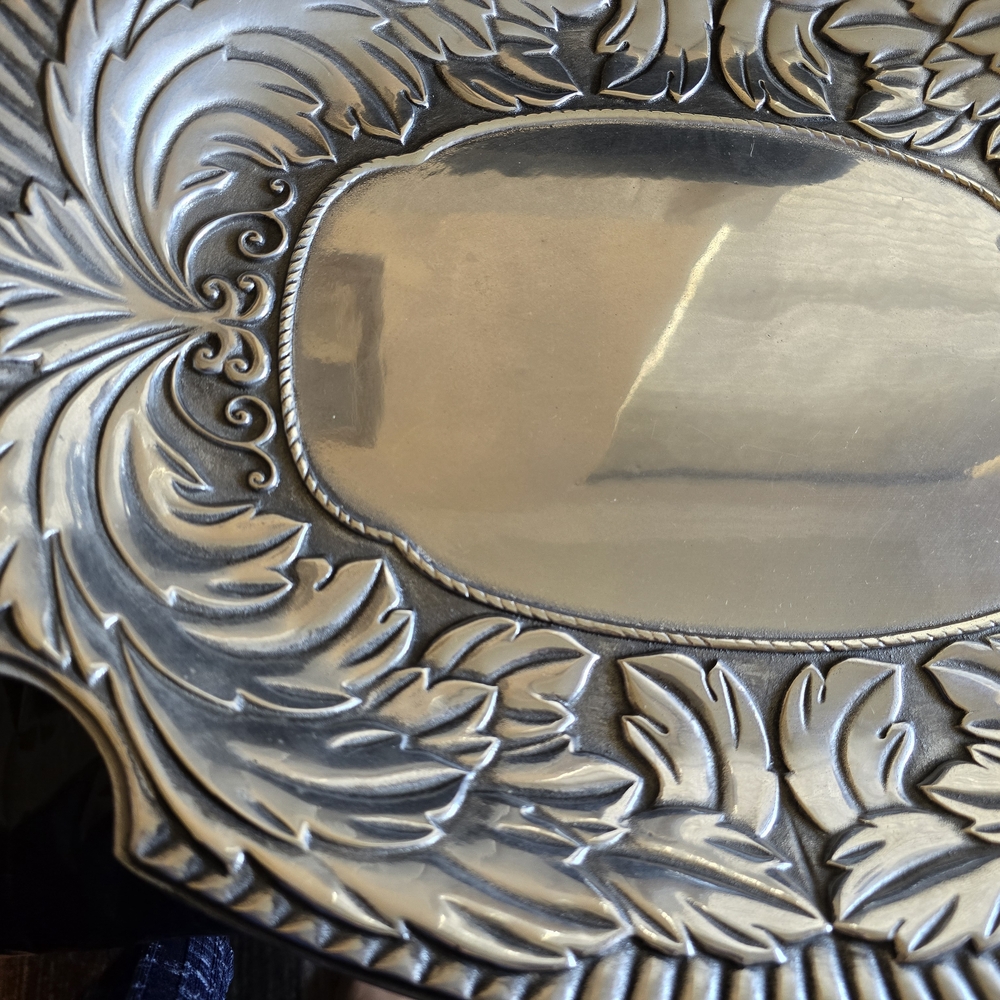 Elegant Silver Decorative Tray Large 19x15 Heavy Wilton Co New - Picture 2 of 7